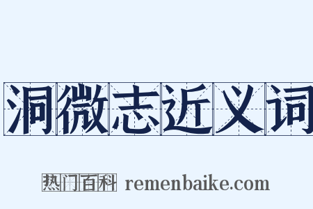 洞微志近义词是什么意思的图片